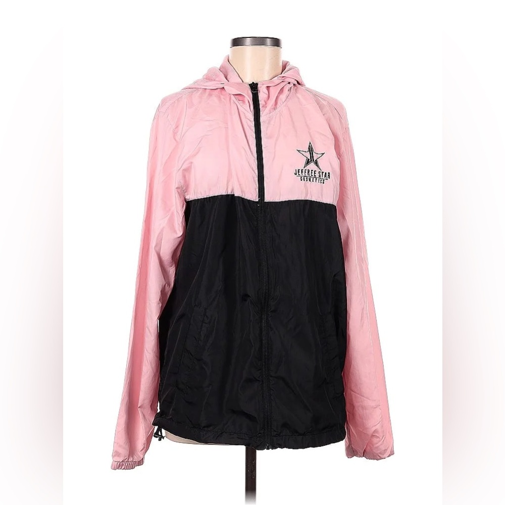 Light Baby Pink & Black Jeffree Star ⭐️ Windbreaker